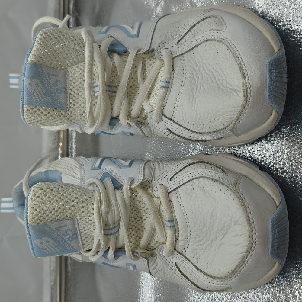 New Balance 857 Light Blue/White Cross Trainers Active Shoes Womens 10 Retro